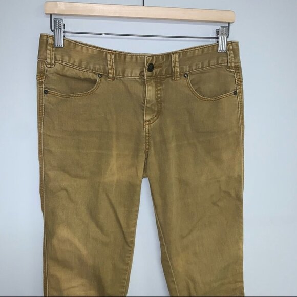 Free People  Jeans Women's Size 27‎ Gold Yellow Denim Low Rise Contour Skinny - Picture 3 of 7
